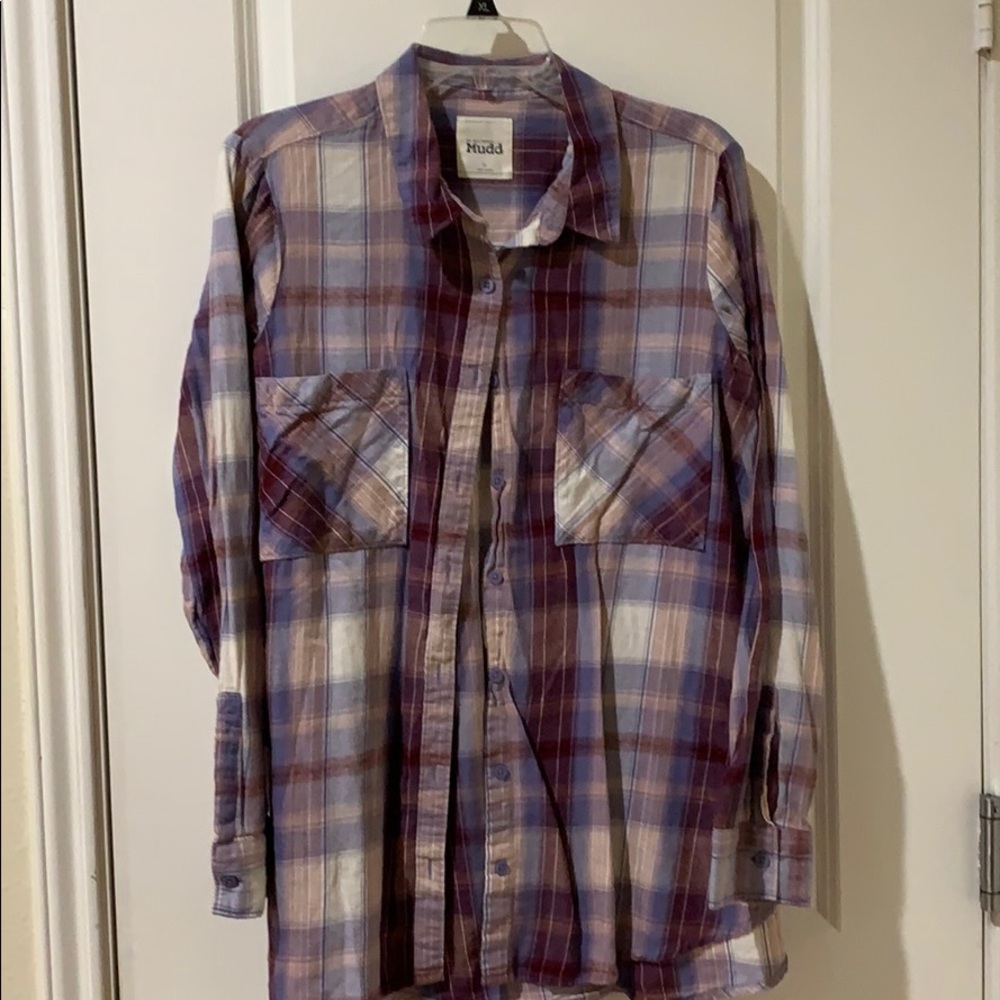 Pink plaid button up